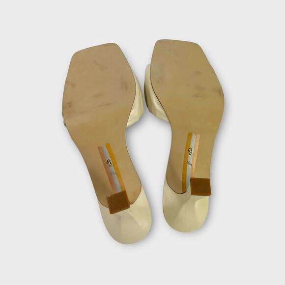 Sam Edelman Kittie Heeled Slide Sandals Cream Size 10.5 - Picture 7 of 8
